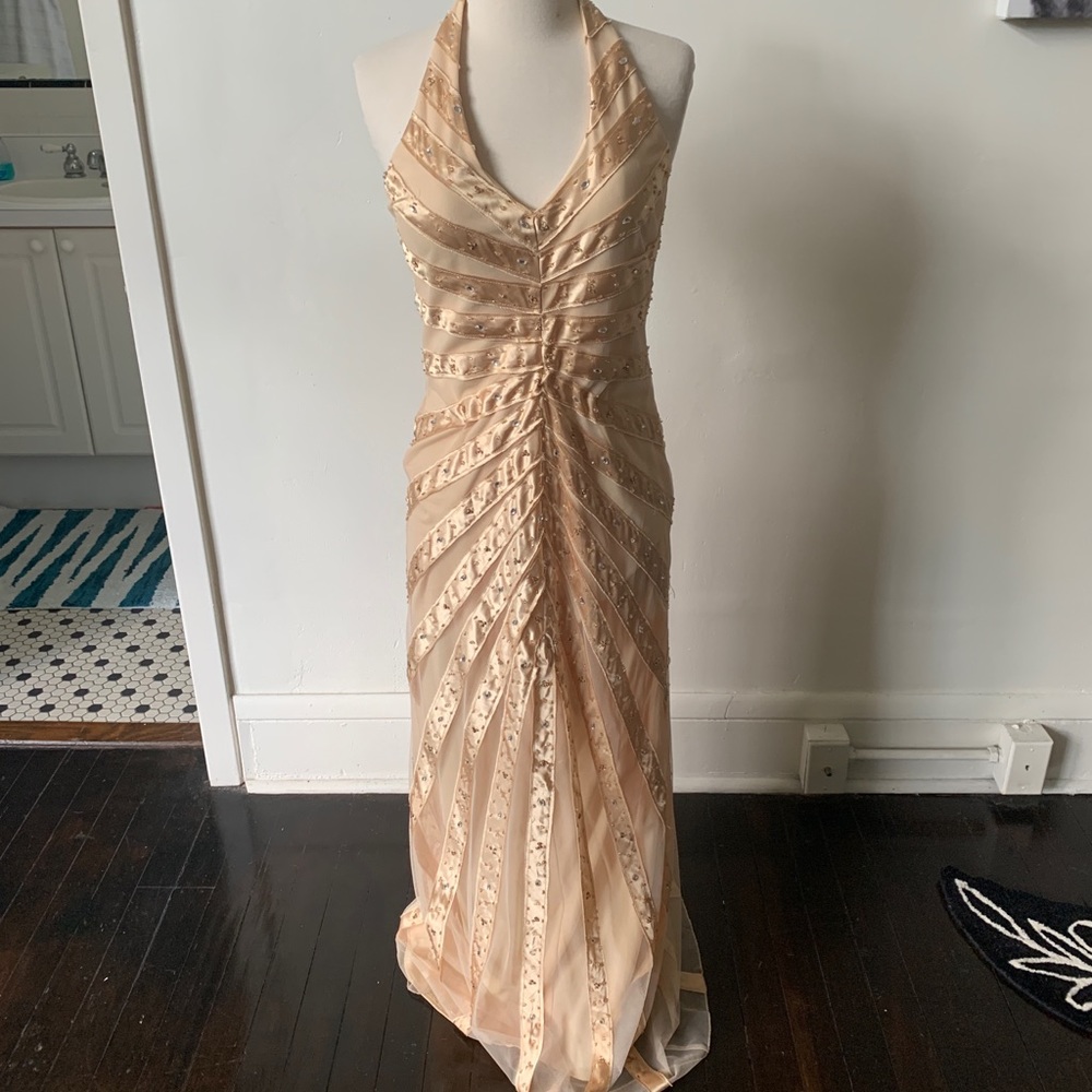 Nude Beaded Formal Dress